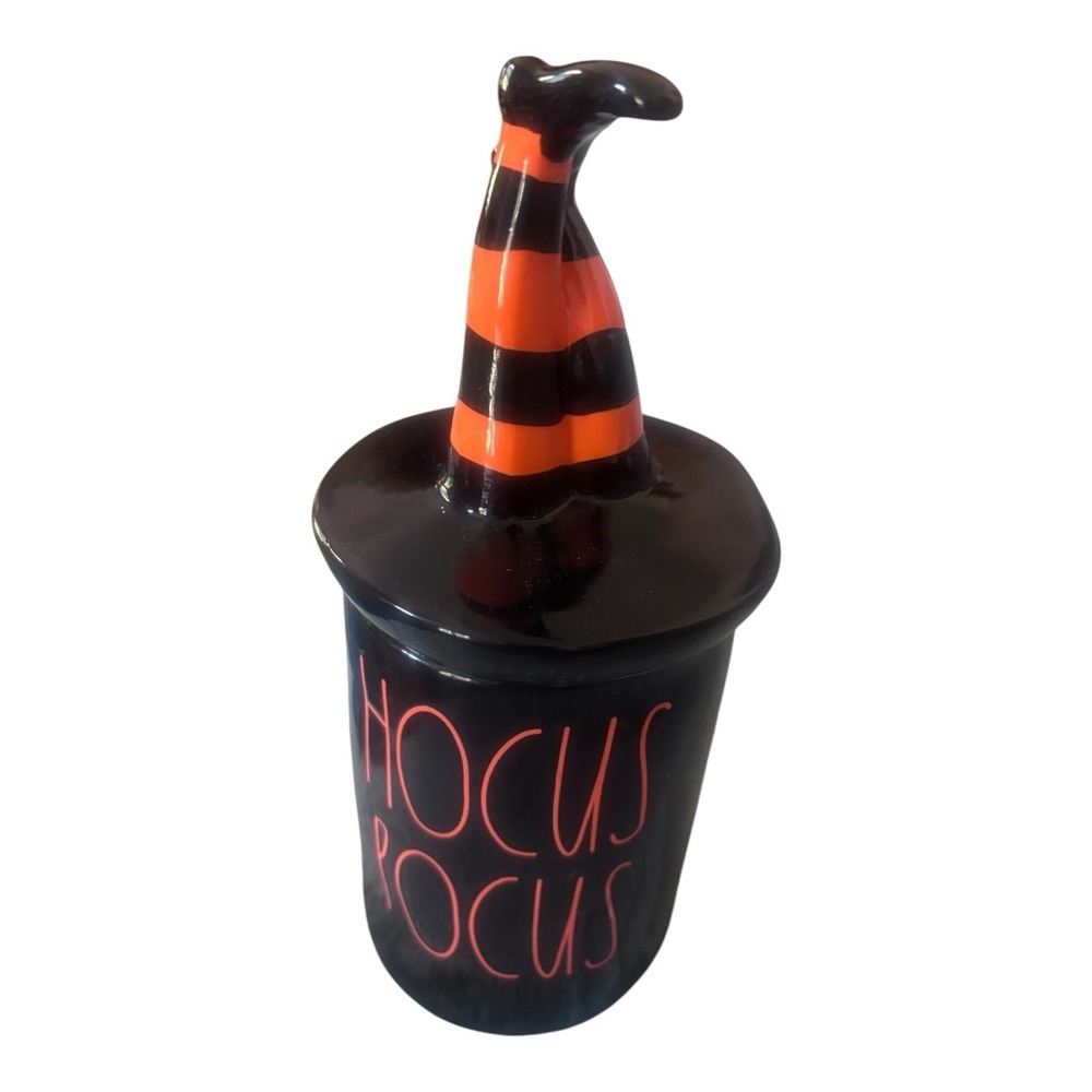Rae Dunn Halloween Hocus Pocus orange/black witch feet topper candle Unburned